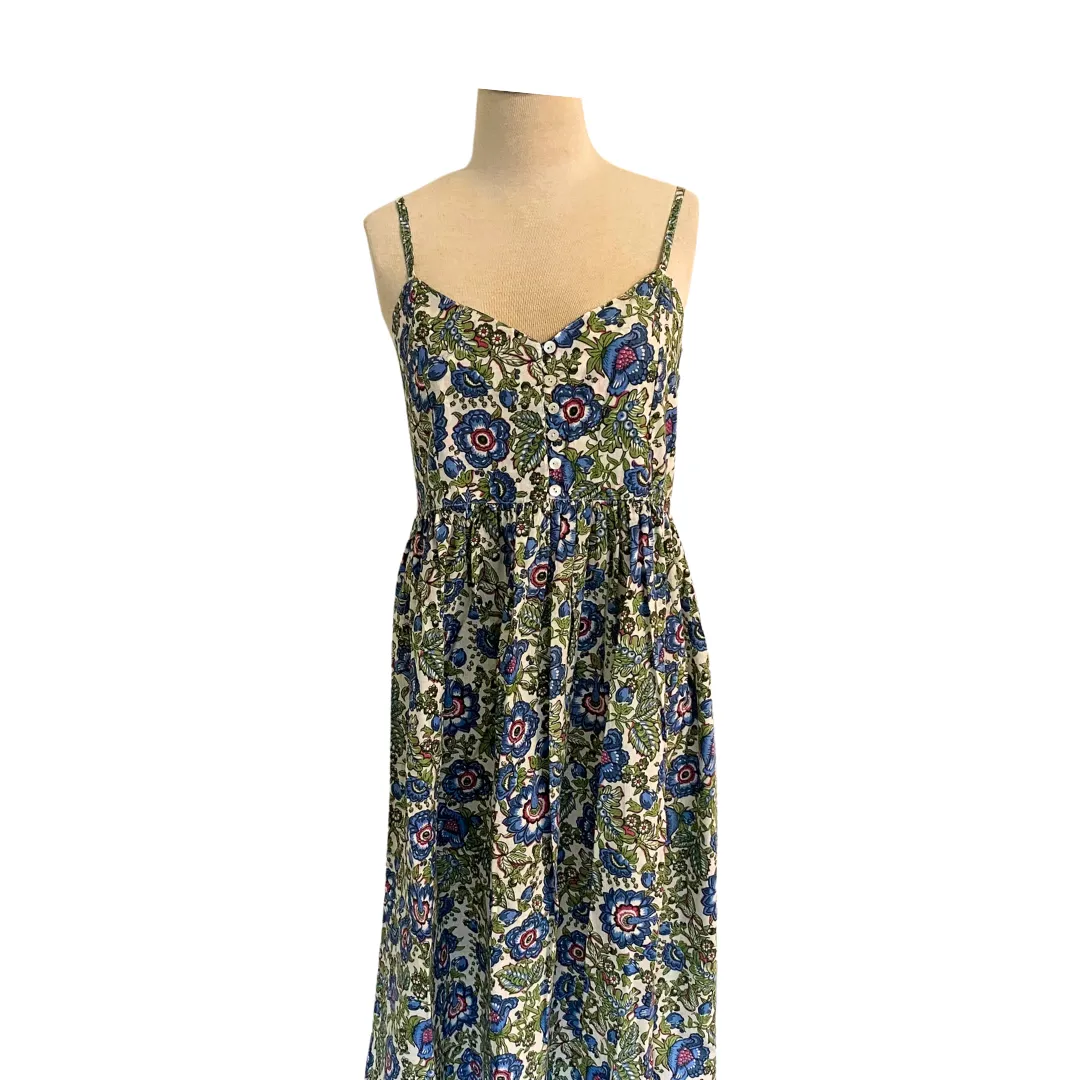 Block Print Sundress Anna Blue