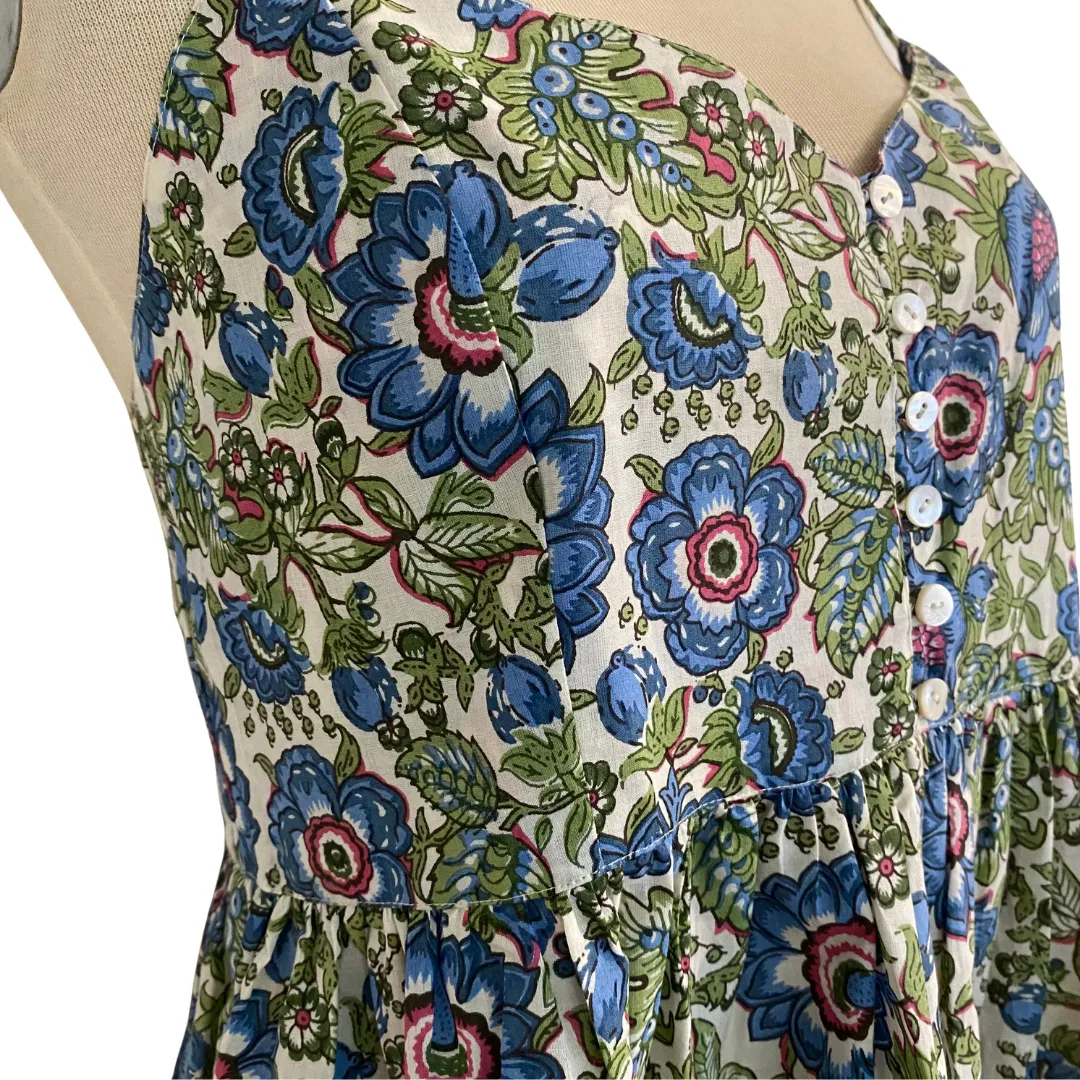 Block Print Sundress Anna Blue