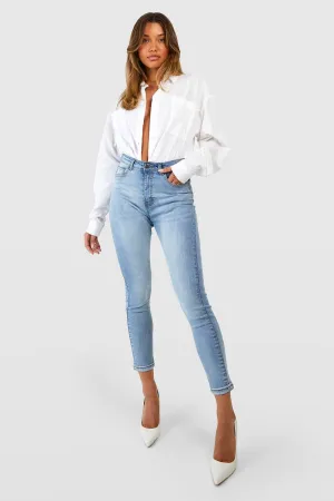 Boohoo High Rise Skinny Jeans, Blue
