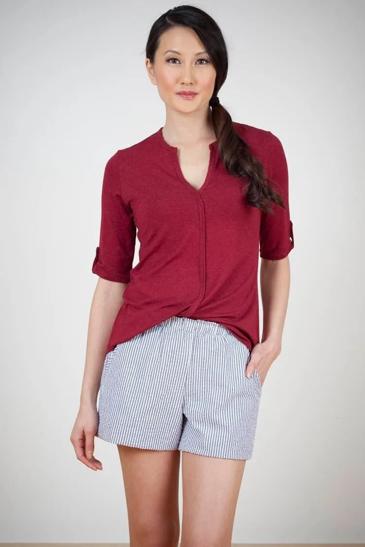 Calhoun Shorts in Blue Seersucker