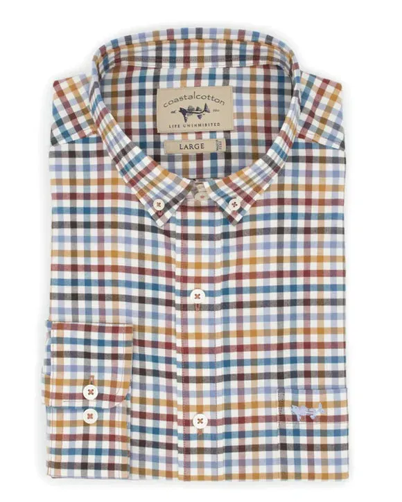 Coastal Cotton Gingham Woven Button up