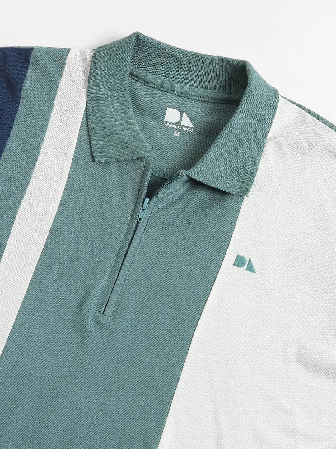 Dennis Lingo Colourblocked Polo Collar Regular Fit T-shirt
