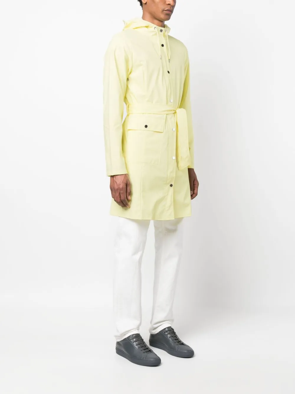 long-sleeve drawstring raincoat