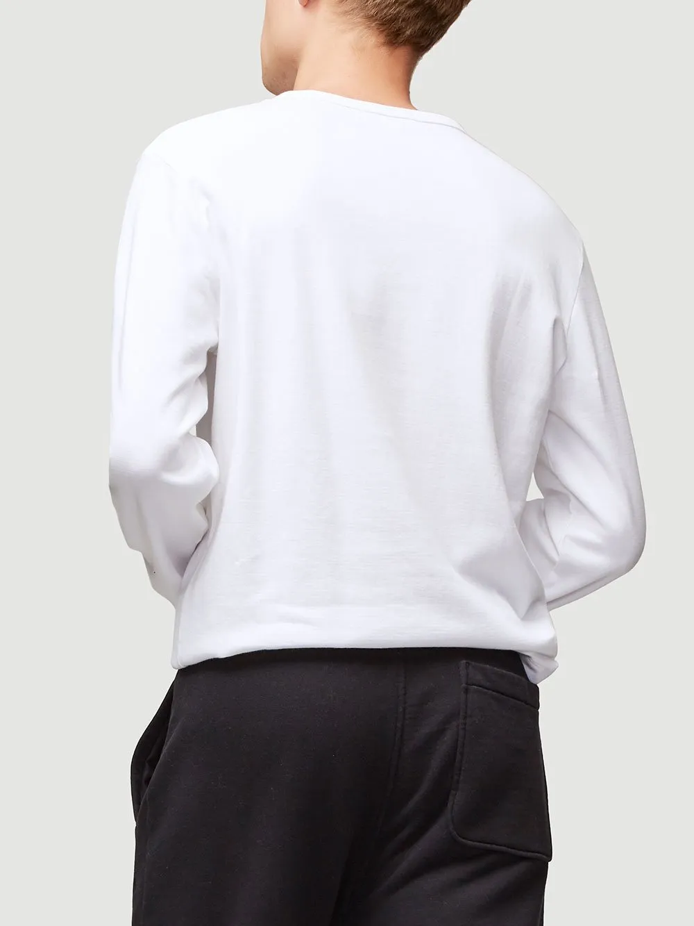 Long Sleeve Henley -- Blanc