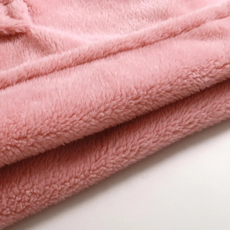 Pink Maxi Faux Fur Coat