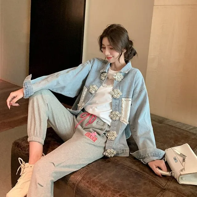 Selena Vintage Embroidered Denim Jacket