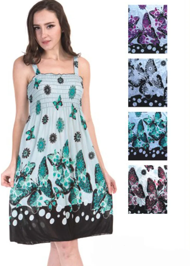 women's sundresses - butterfly prints Case of 72